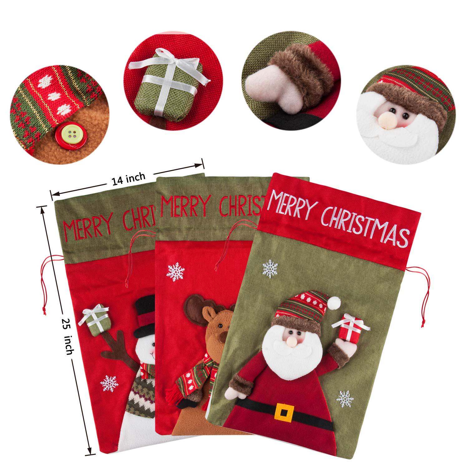 Сумка-мішок для новорічних подарунків Олень 35х56 см Червоно-Зелений (22889176) - фото 3 Сумка-мішок для новорічних подарунків Олень 35х56 см Червоно-Зелений (22889176) - фото 3