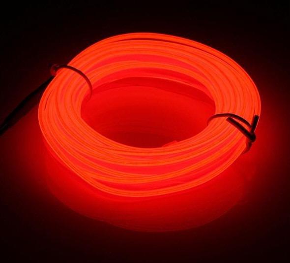 Светодиодная неоновая лента для автомобиля 4 м от прикуривателя Красный