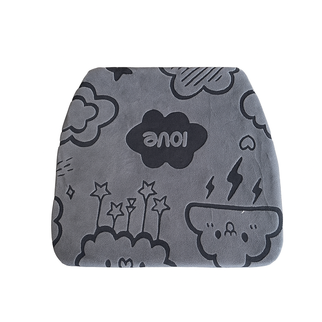 Подушка на стілець двостороння Stenson Clouds поліестерова 37х40 см з візерунком love Сірий (R94328-DG)