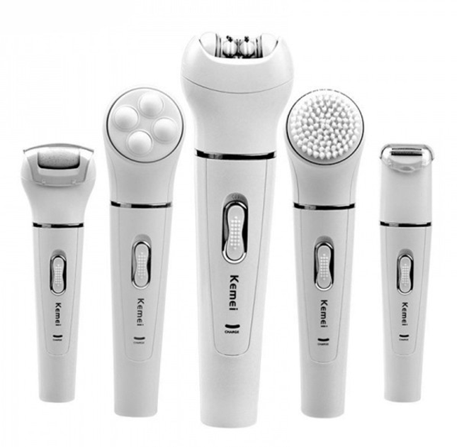 Эпилятор с насадками Kemei KM-2199 5в1 Белый - фото 9