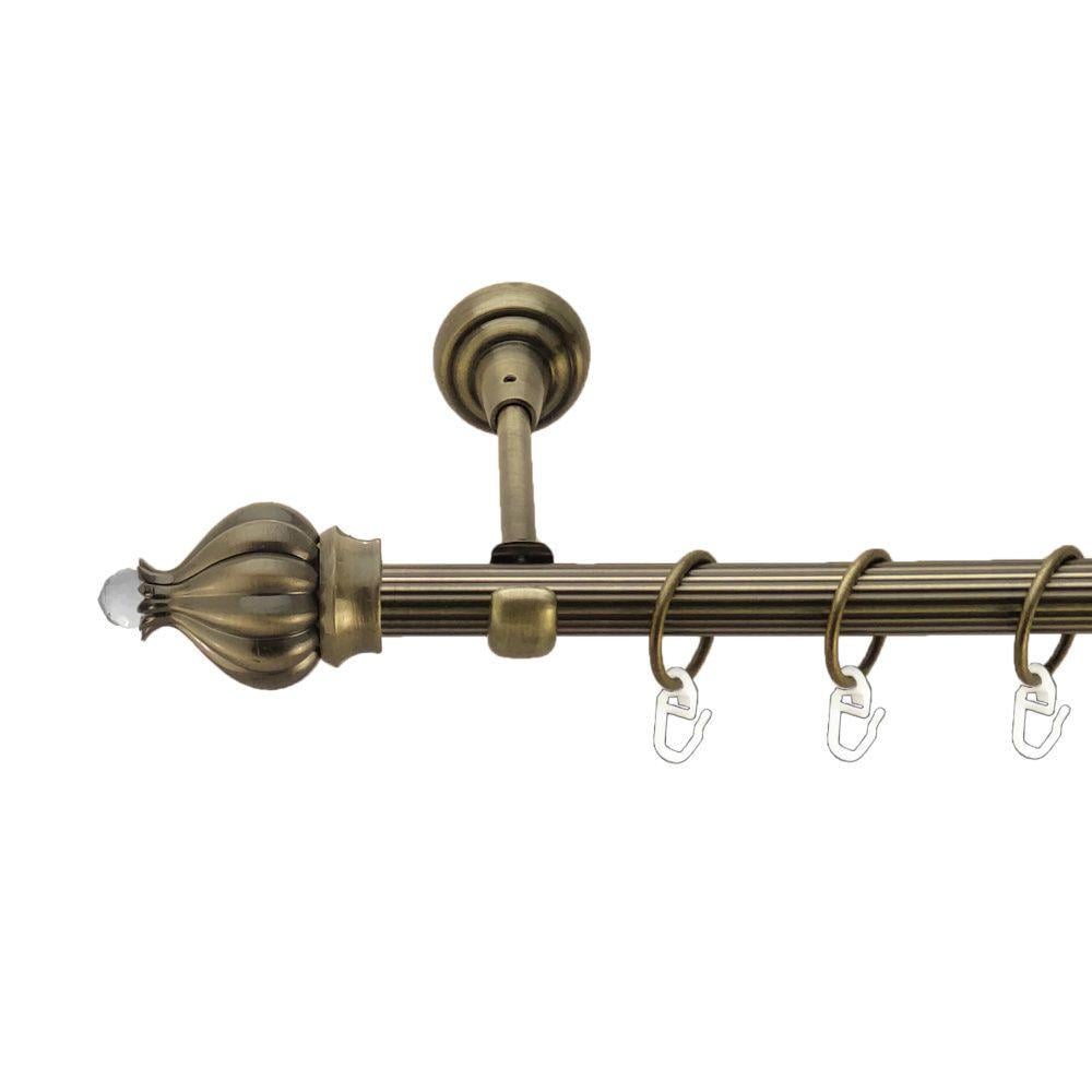 Карниз для штор Orvit Таджа-Кристалл однорядный рифленый 19 мм 240 см Антик (00-00017291)