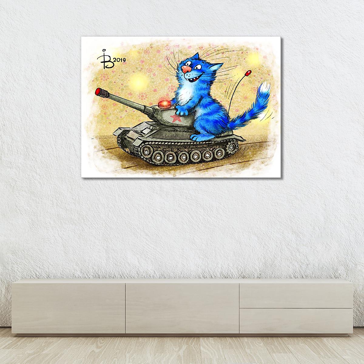 Модульная картина Юный танкист 1 модуль 40х60 см