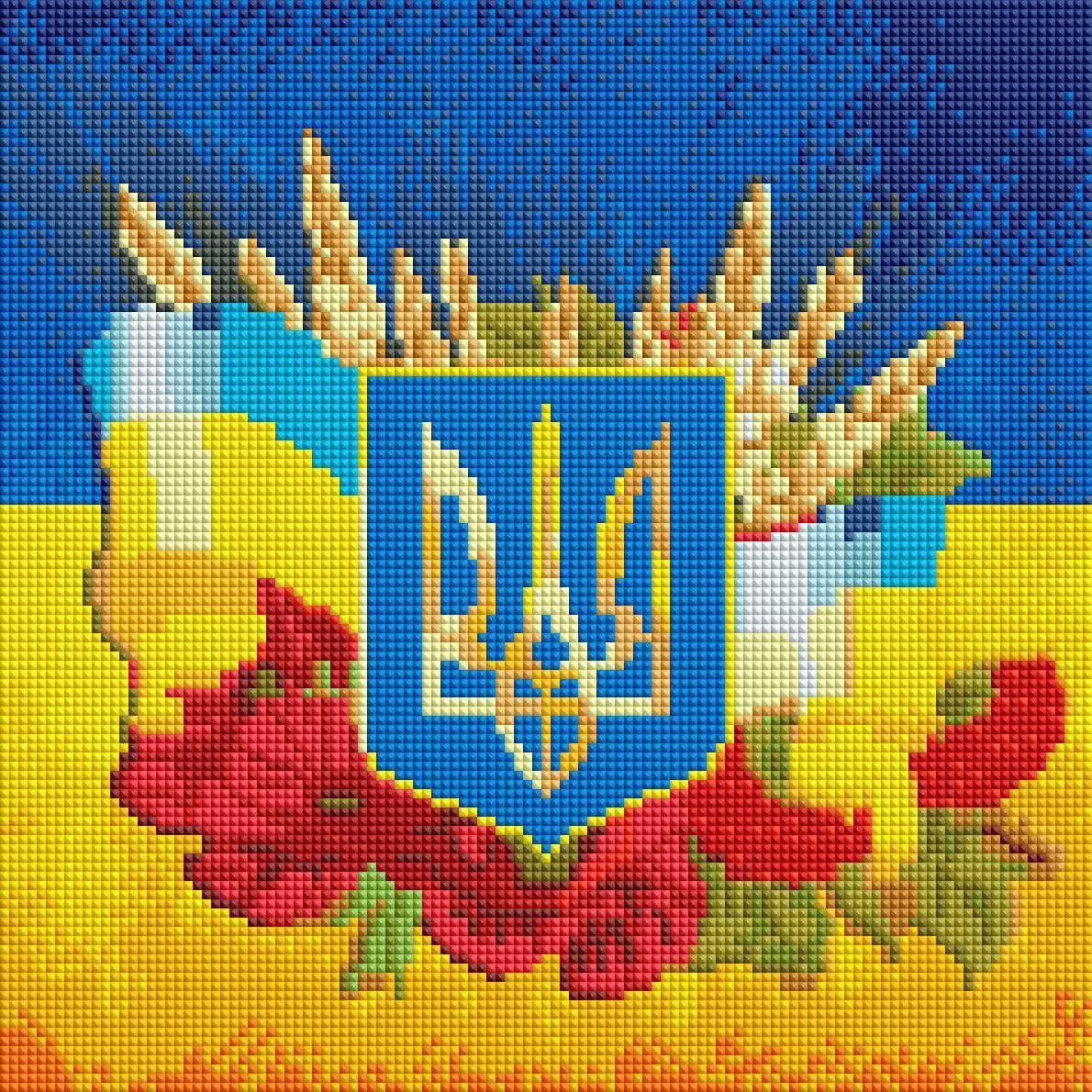 Алмазная мозаика на подрамнике ColorArt Символы Украины 30x30 (TT606)