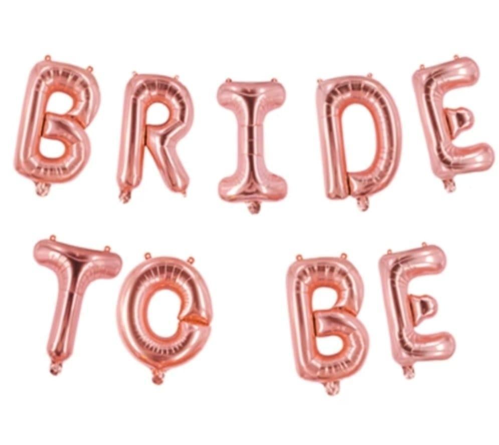 Буквы фольгированные BRIDE TO BE Розовое золото 40 см (7957846487522)