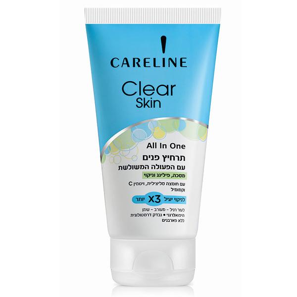 Засіб для очищення шкіри обличчя Careline Clear Skin All In One 3в1 150 мл (7290104964251)