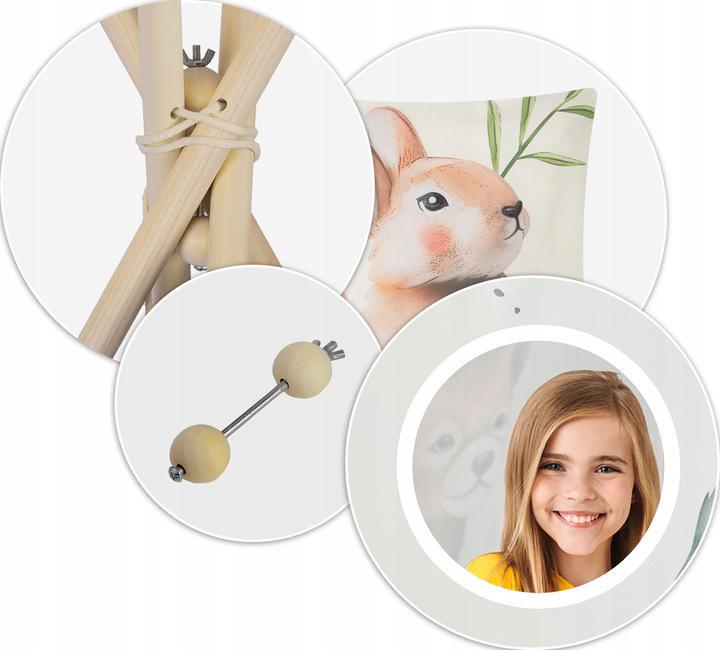 Палатка-вигвам Nukido 740700 Tipi для детских комнат с подушкой Бежевый (740700) - фото 5 Палатка-вигвам Nukido 740700 Tipi для детских комнат с подушкой Бежевый (740700) - фото 5