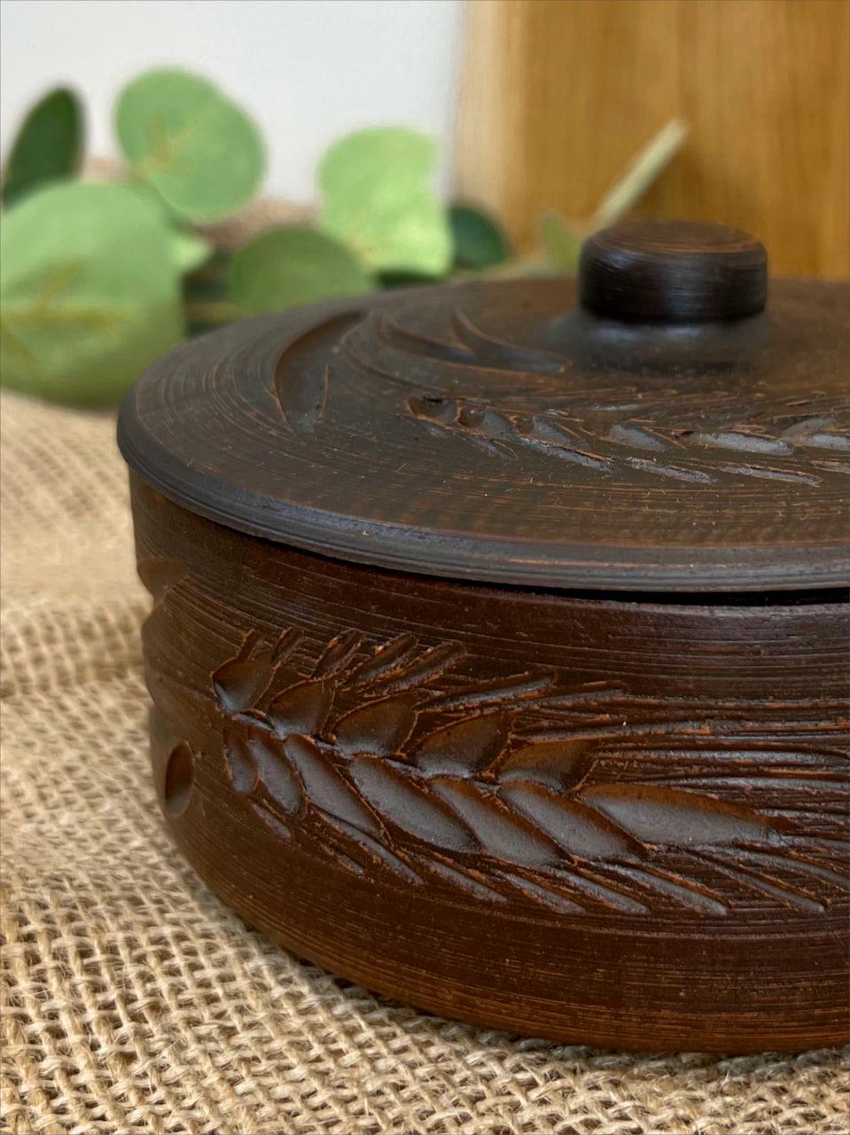 Банка для зберігання керамічна глиняна колосок 0,5 л (3002-12) - фото 6 Банка для зберігання керамічна глиняна колосок 0,5 л (3002-12) - фото 6