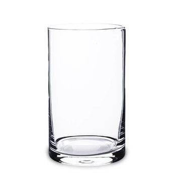 Ваза для квітів і декору скляна Циліндр 21х11 см Прозорий (127271)