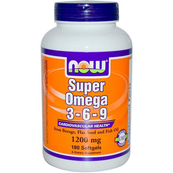 Омега 3-6-9 NOW Foods Super Omega 3-6-9 1200 мг 180 Softgels