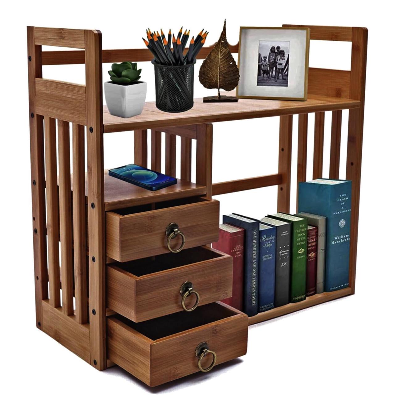 Полка книжная настольная из дерева Гериния Корица (КПА-018133) Полка книжная настольная из дерева Гериния Корица (КПА-018133)