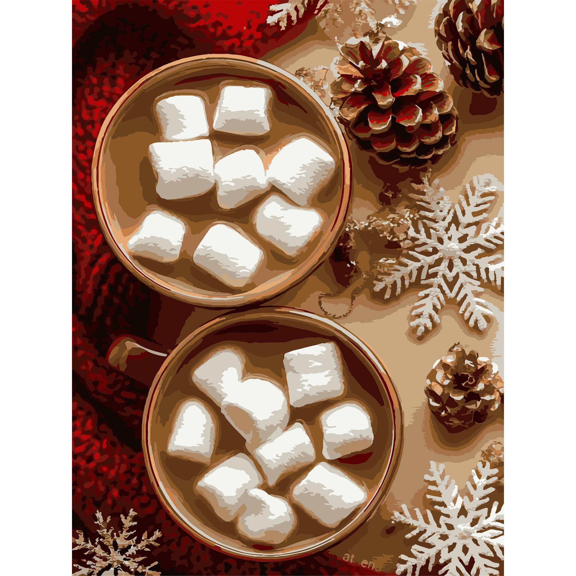 Картина за номерами Strateg Преміум Какао з маршмелоу з лаком та з рівнем 30x40 см (SS1238) Картина за номерами Strateg Преміум Какао з маршмелоу з лаком та з рівнем 30x40 см (SS1238)