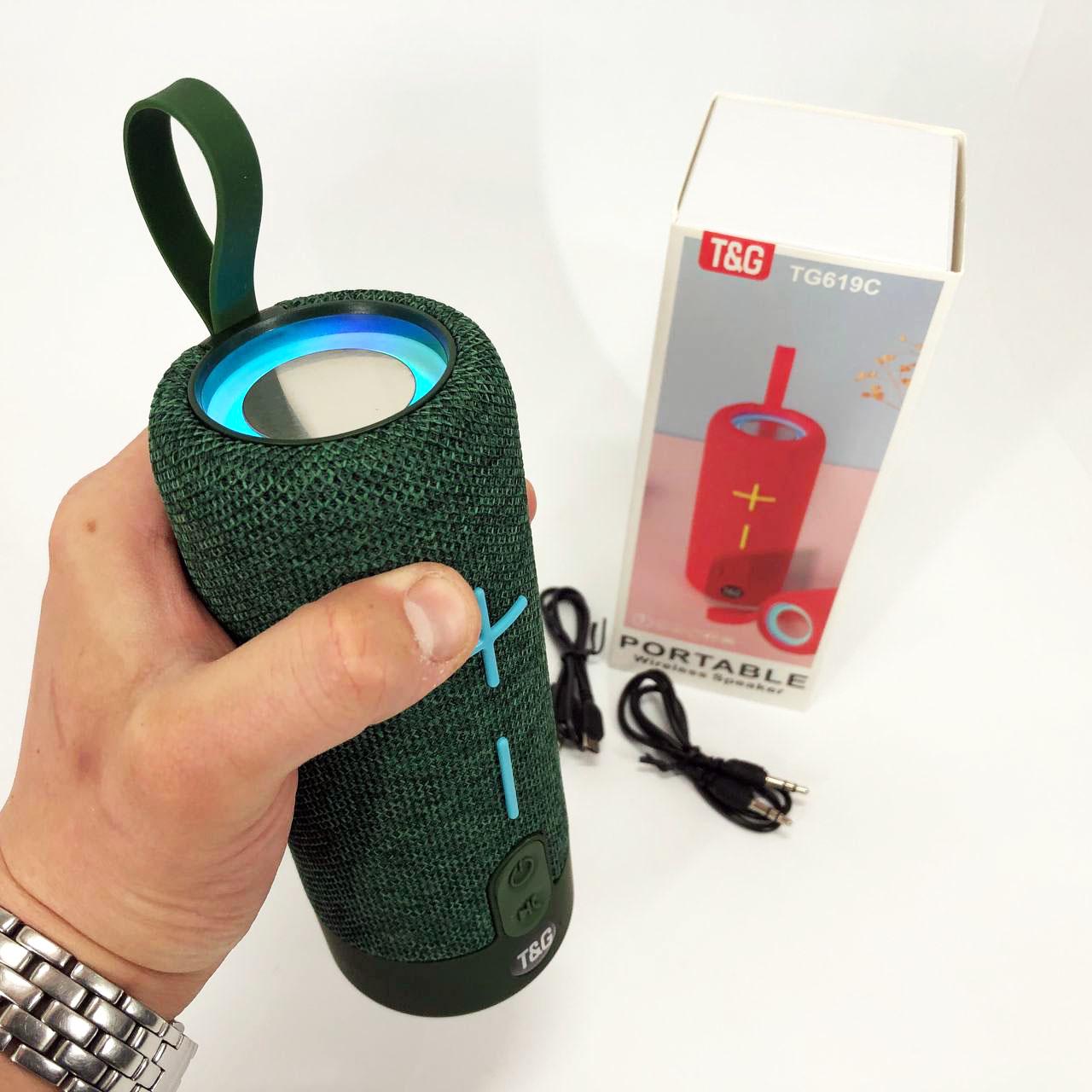 Колонка портативна з ремінцем, колонка з акумулятором TG619C FM-радіо USB/TF Зелений - фото 12 Колонка портативна з ремінцем, колонка з акумулятором TG619C FM-радіо USB/TF Зелений - фото 12