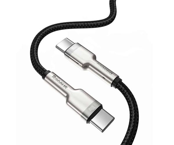 Кабель Data BASEUS Cafule Series Metal Data Cable Type-C-Type-C 100W 1 м Black (06CATJK-C01) - фото 2