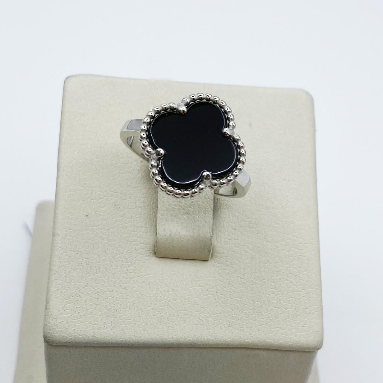 Кольцо серебряное Клевер с агатом р. 18 3,44 г (1977850784) Кольцо серебряное Клевер с агатом р. 18 3,44 г (1977850784)