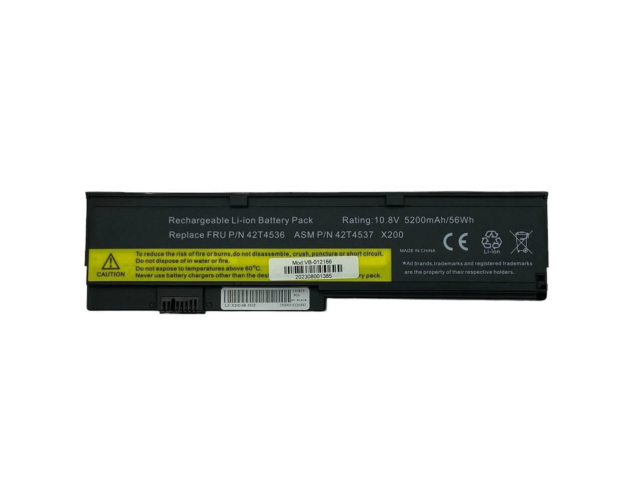 Аккумулятор для ноутбука Lenovo-IBM 42T4534 ThinkPad X200 10,8 V 5200 mAh (012166)