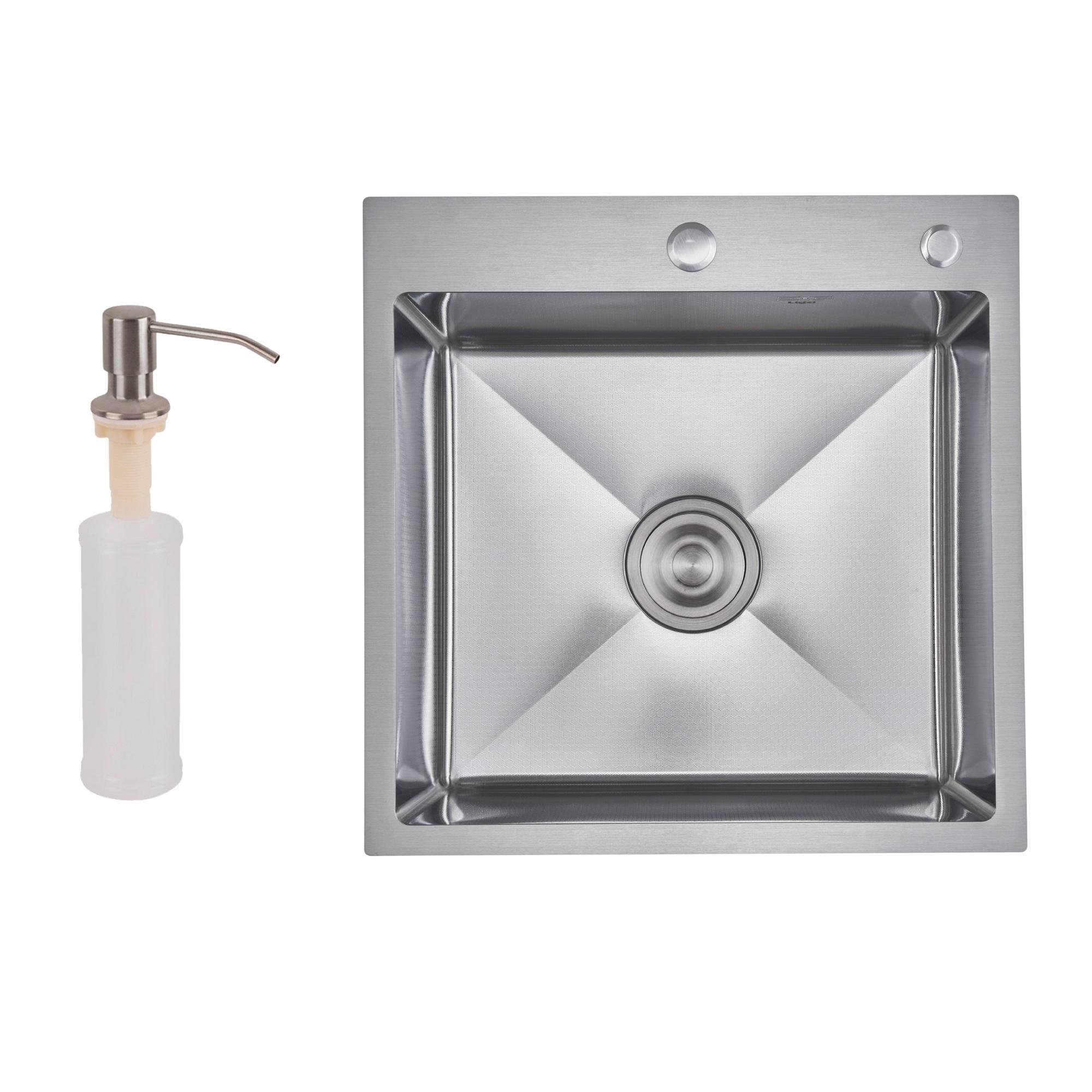 Мойка для кухни встроенная Lidz Handmade H5050H Decor Honeycomb с дозатором 2,5/0,5 мм (31022594)