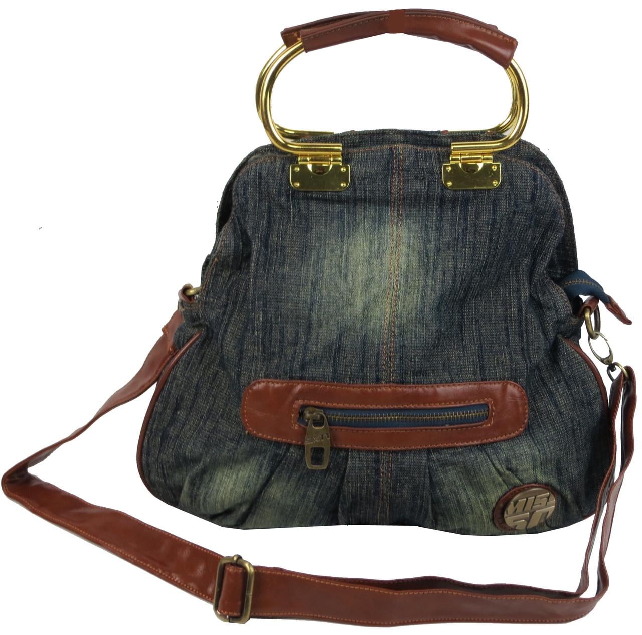 Сумка женская джинсовая с металлическими ручками Miss Sixty Jeans6098 Синий