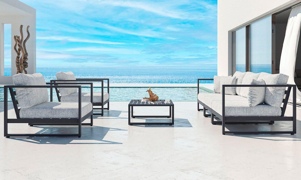 Комплект уличной мягкой мебели в стиле Loft с металлическим каркасом (KS-1202)