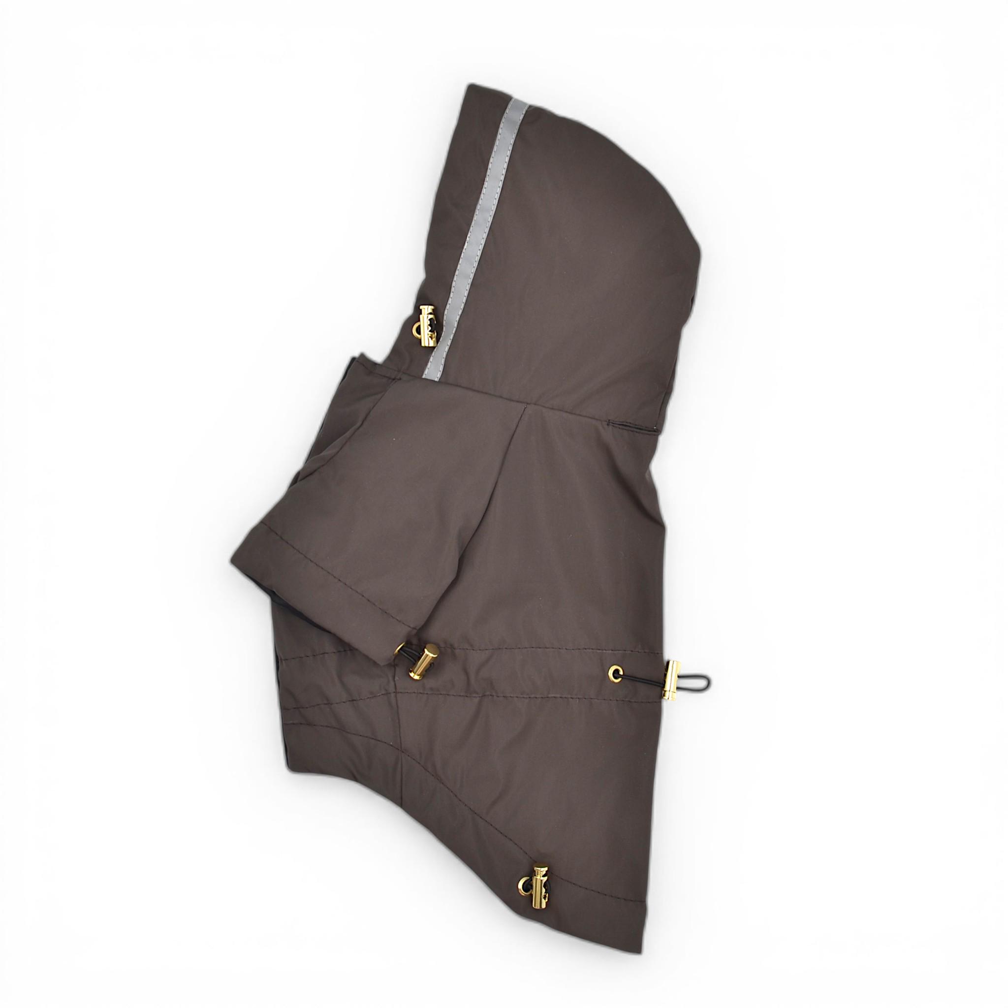 Дождевик с капюшоном для собак мелких пород бишон/шпиц/мальтипа XL Шоколадный (1207)