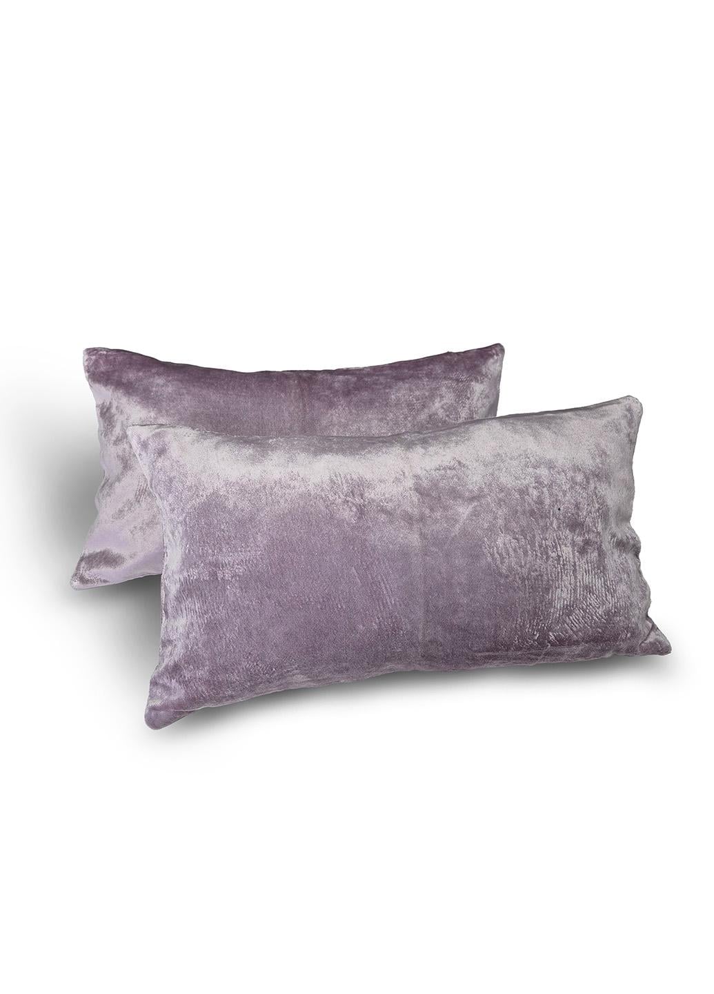 Комплект декоративних подушок Firanka Simple оксамит 45х25 см 2 шт. Бузковий/Рожевий (п_0841)