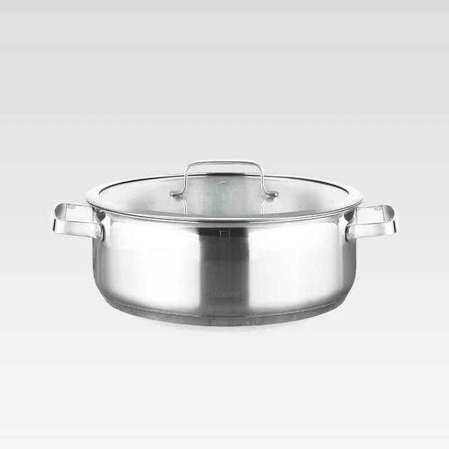 Кастрюля Maestro MR-3514-22 из нержавеющей стали и стеклянной крышкой 2,5 л 22 см (2654601280)