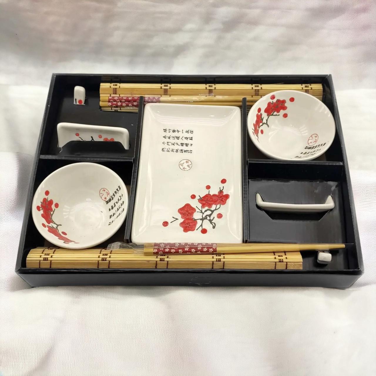 Подарочный набор для суши Красная сакура на 2 персоны 12 предметов 39х27,5х5,5 см (07-34282B) - фото 10 Подарочный набор для суши Красная сакура на 2 персоны 12 предметов 39х27,5х5,5 см (07-34282B) - фото 10