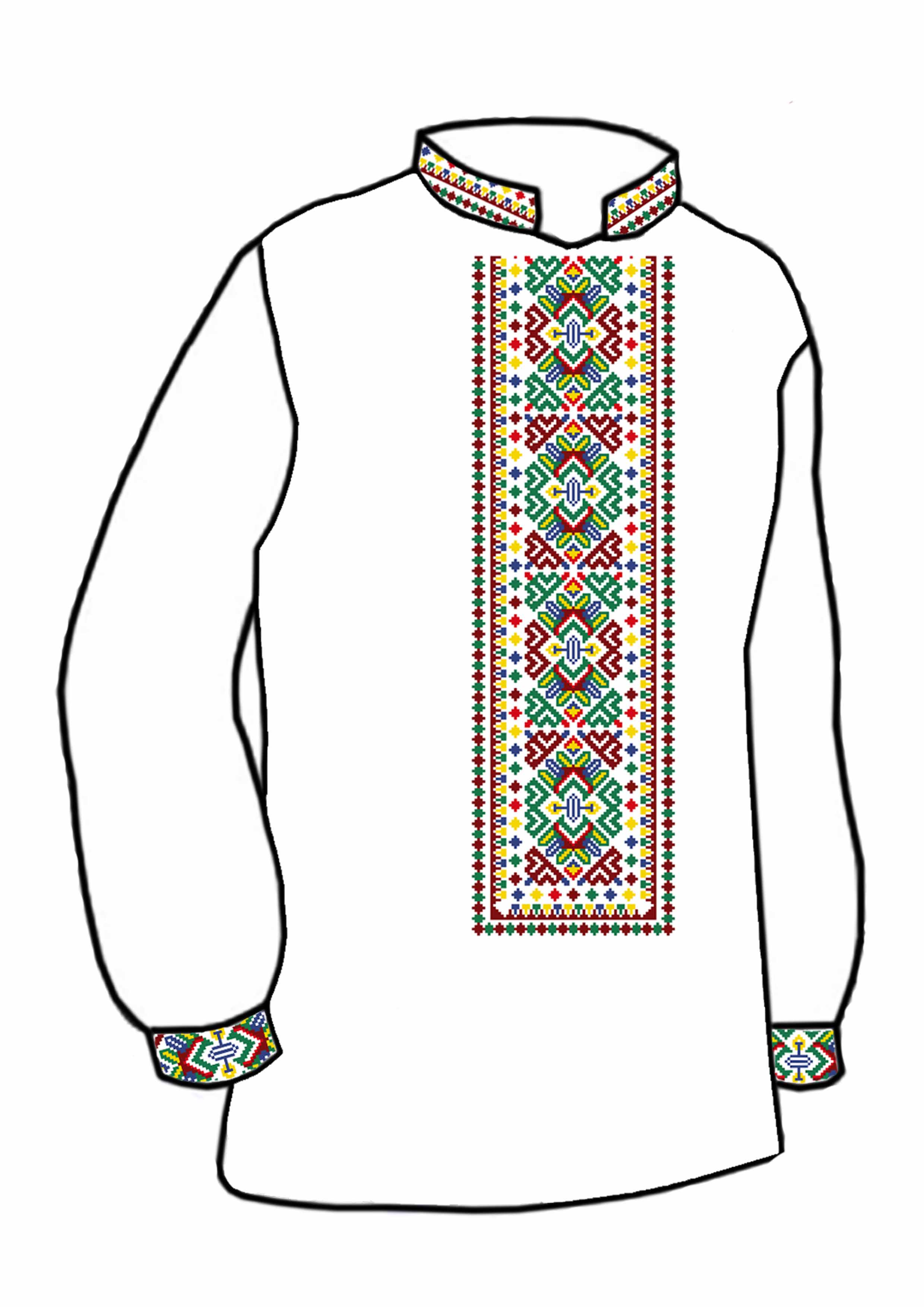 Заготовка для вишивки нитками або бісером сорочка СЧ-129 домоткане полотно Заготовка для вишивки нитками або бісером сорочка СЧ-129 домоткане полотно