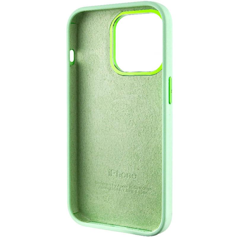 Противоударный чехол Silicone Case Metal Buttons (AA) для Apple iPhone 13 Pro Max (6.7") Зеленый / Pistachio - фото 5