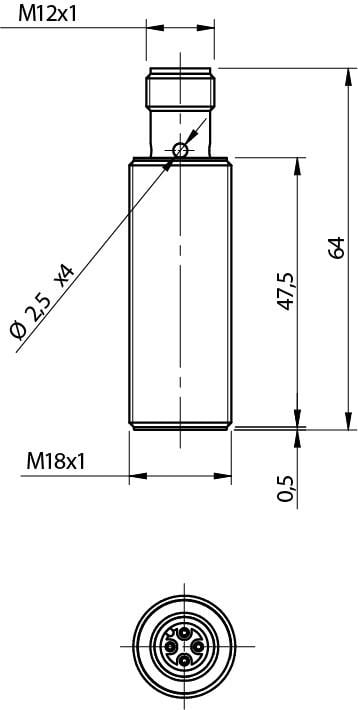 Индуктивный датчик M.D. Micro Detectors S.p.A. M18 Sn=8 мм NO/PNP разъем M12 (AK1/AP-3H) - фото 2