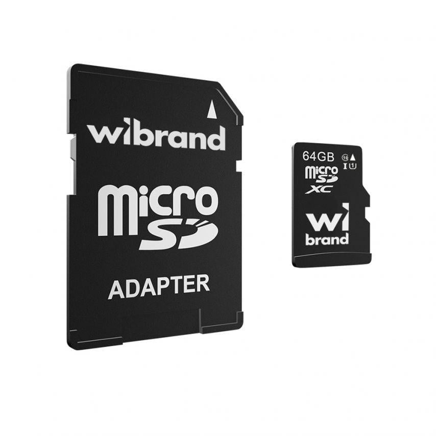 Карта памяти Wibrand MicroSDHC 64GB UHS-I Class 10/SD-адаптер