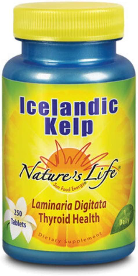 Водоросль исландская бурая Nature's Life Icelandic Kelp 250 таблеток