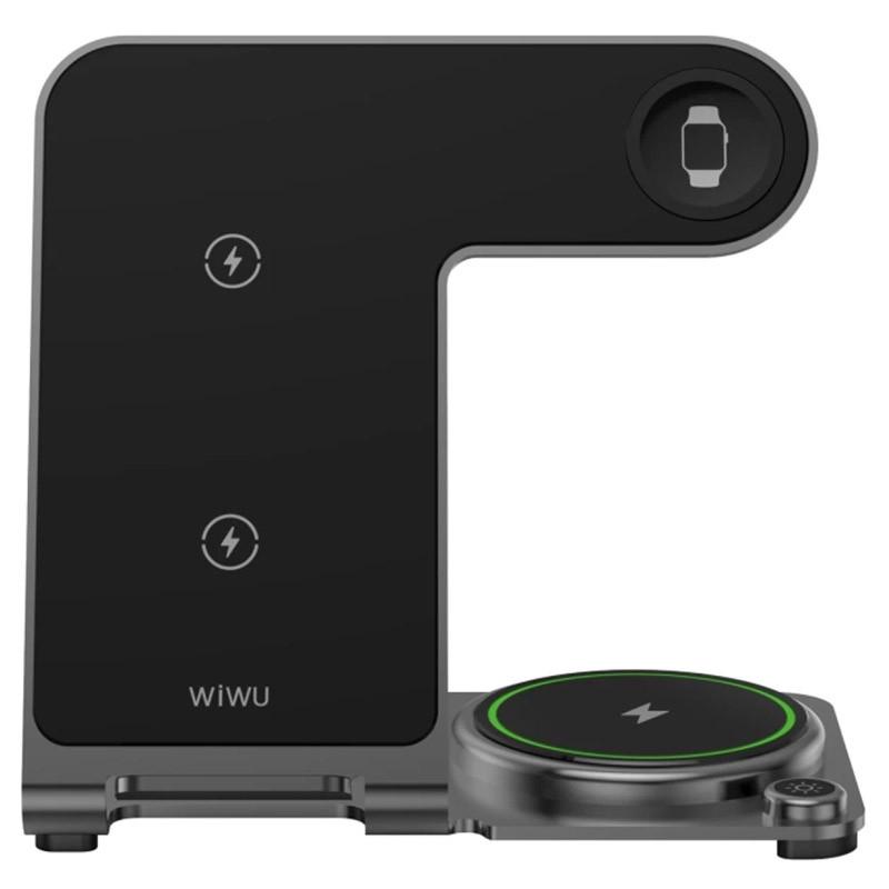 Зарядний пристрій бездротовий WIWU Wi-W005 3 in 1 Wireless Charger Black (00000068516_1)