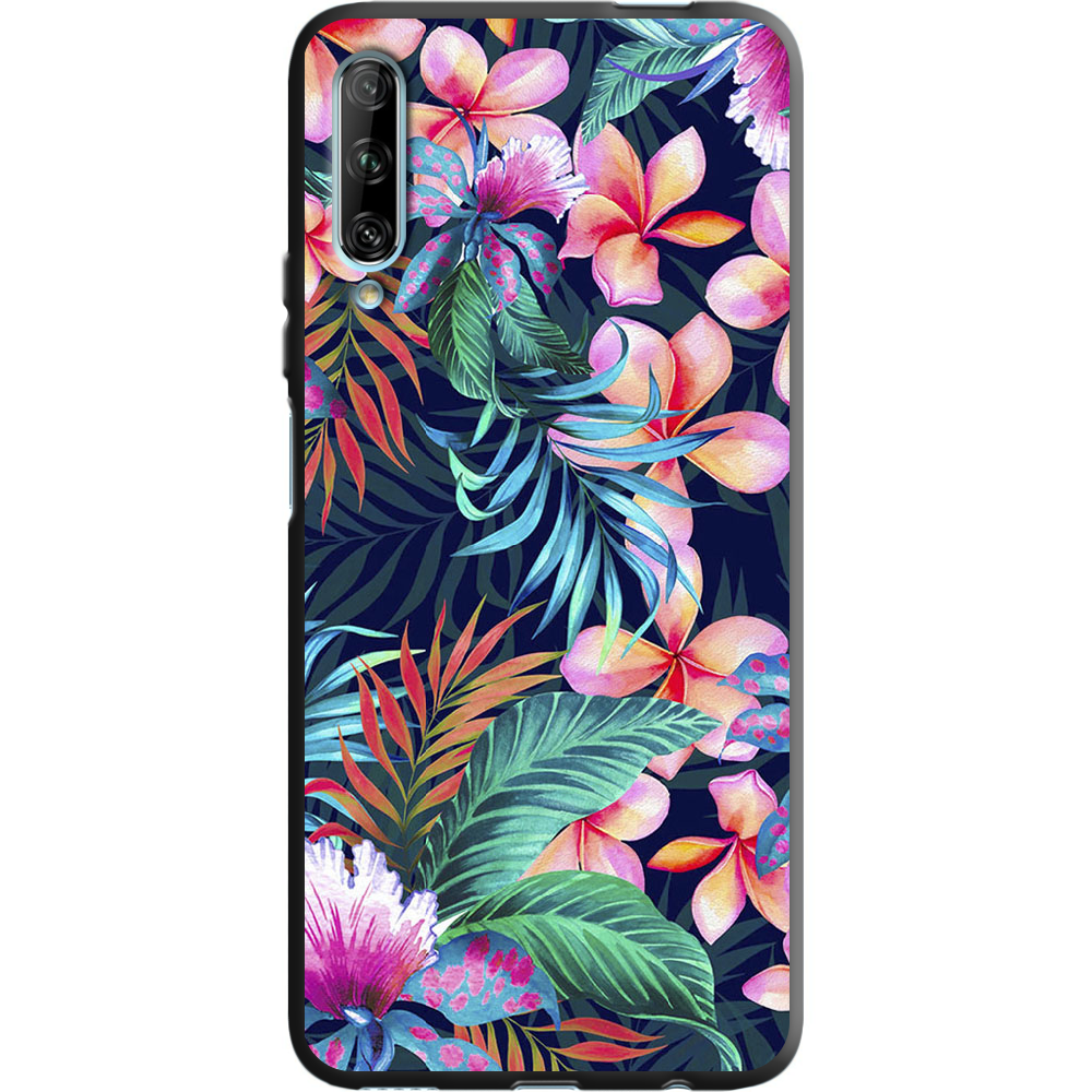 Чохол Boxface Huawei P Smart Pro flowers in the tropics Чорний силікон (38612-up1971-38955)