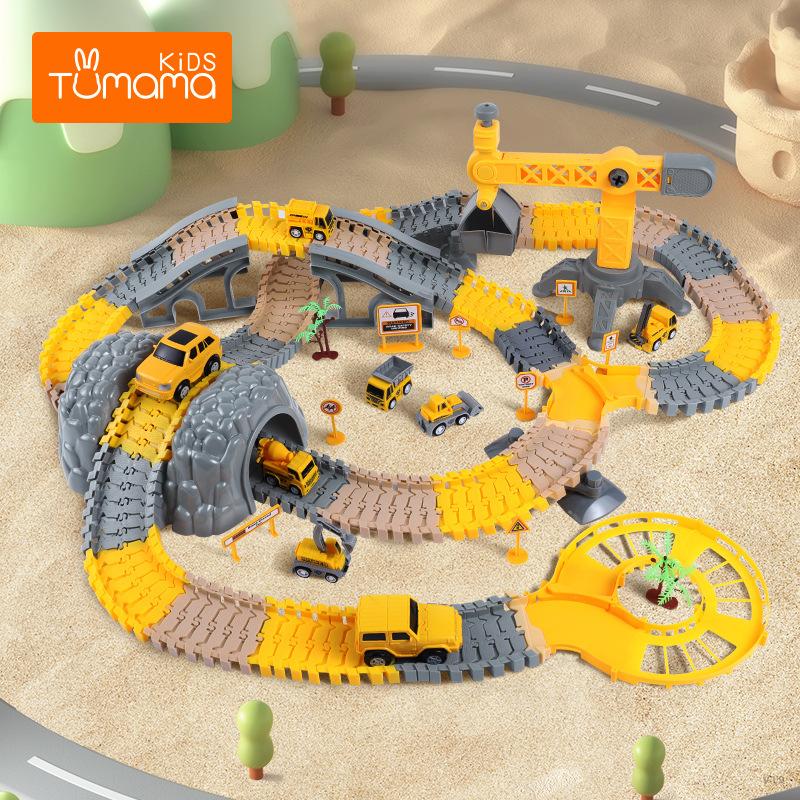 Ігровий набір автотреків Tumama Світна дорога-конструктор з машинкою Жовтий (30487937) - фото 2 Ігровий набір автотреків Tumama Світна дорога-конструктор з машинкою Жовтий (30487937) - фото 2