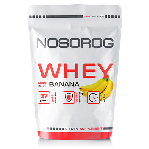 Протеїн сироватковий Nosorog Nutrition Whey protein 1 кг Банан (10006-02)