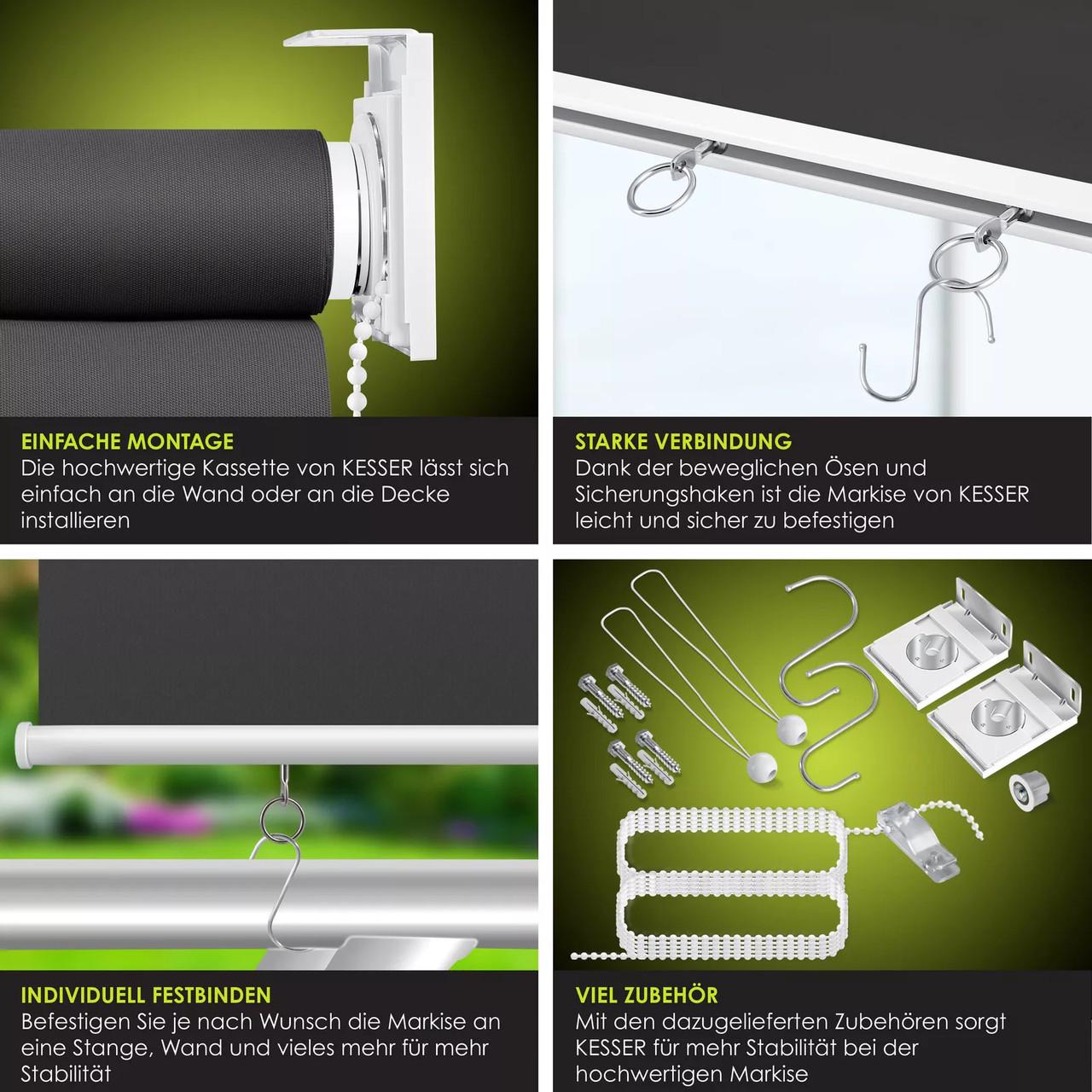 Роллеты солнцезащитные вертикальные KESSER 100х140 см Черный - фото 4