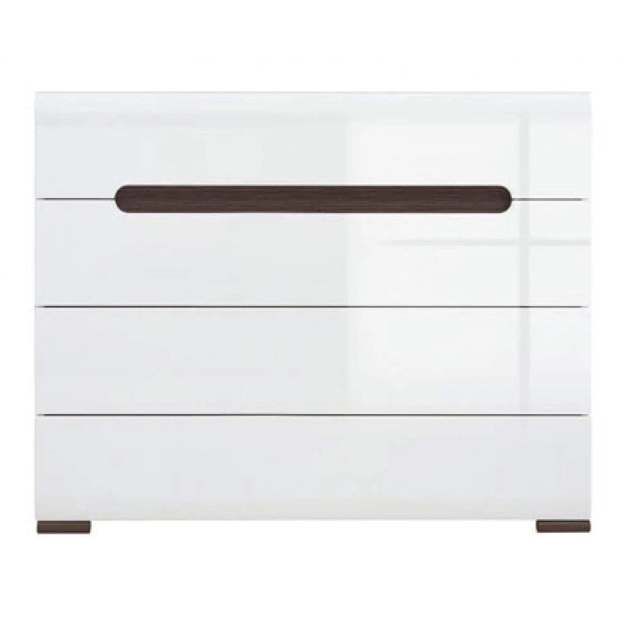 Комод в гостиную ВМК БРВ Ацтека KOM4S/8/11 N Белый/Белый глянец (GRB-1484)