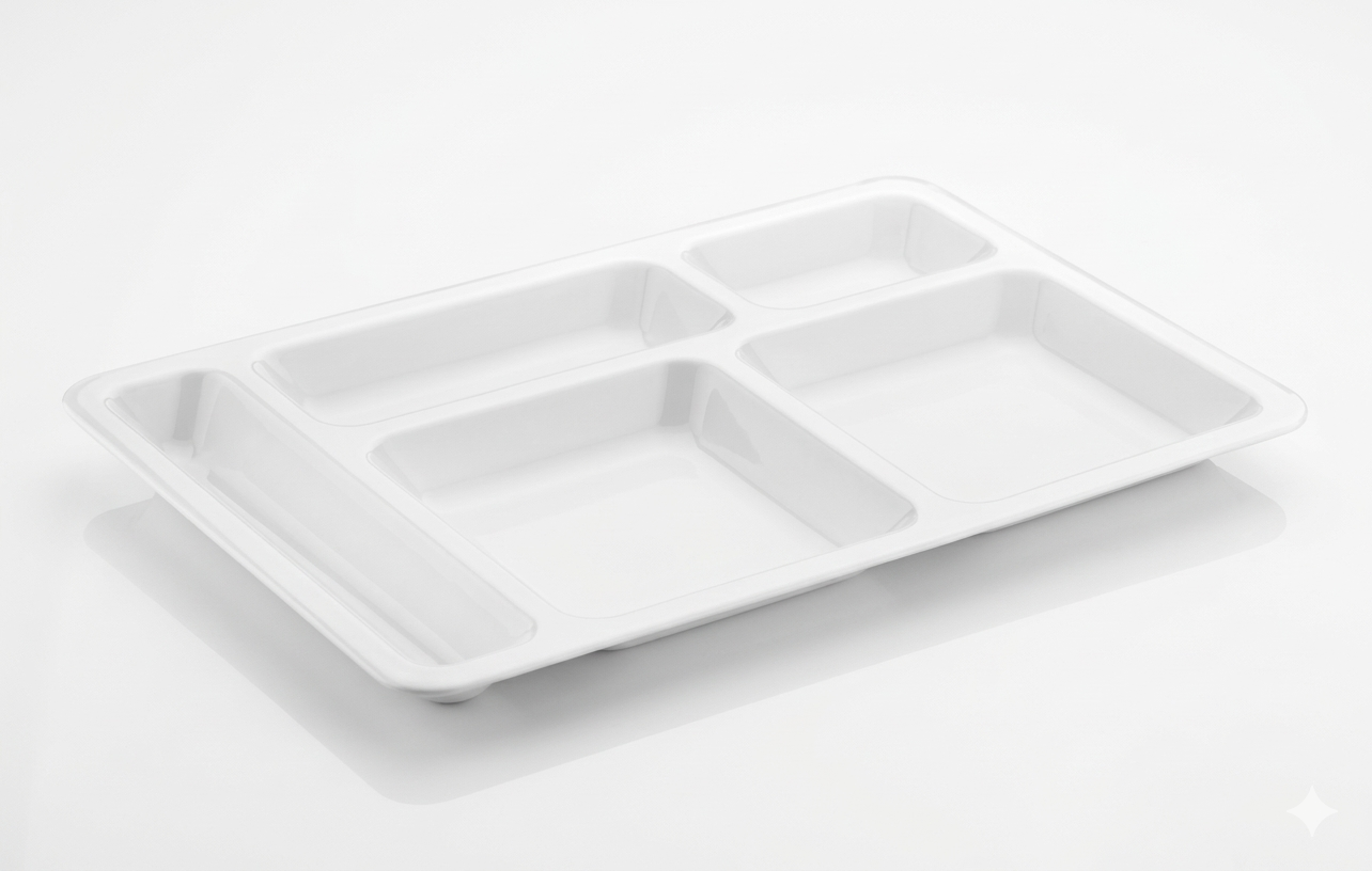 Поднос секционный детский GastroPlast поликарбонат 360х245 мм Белый (GSS-02)