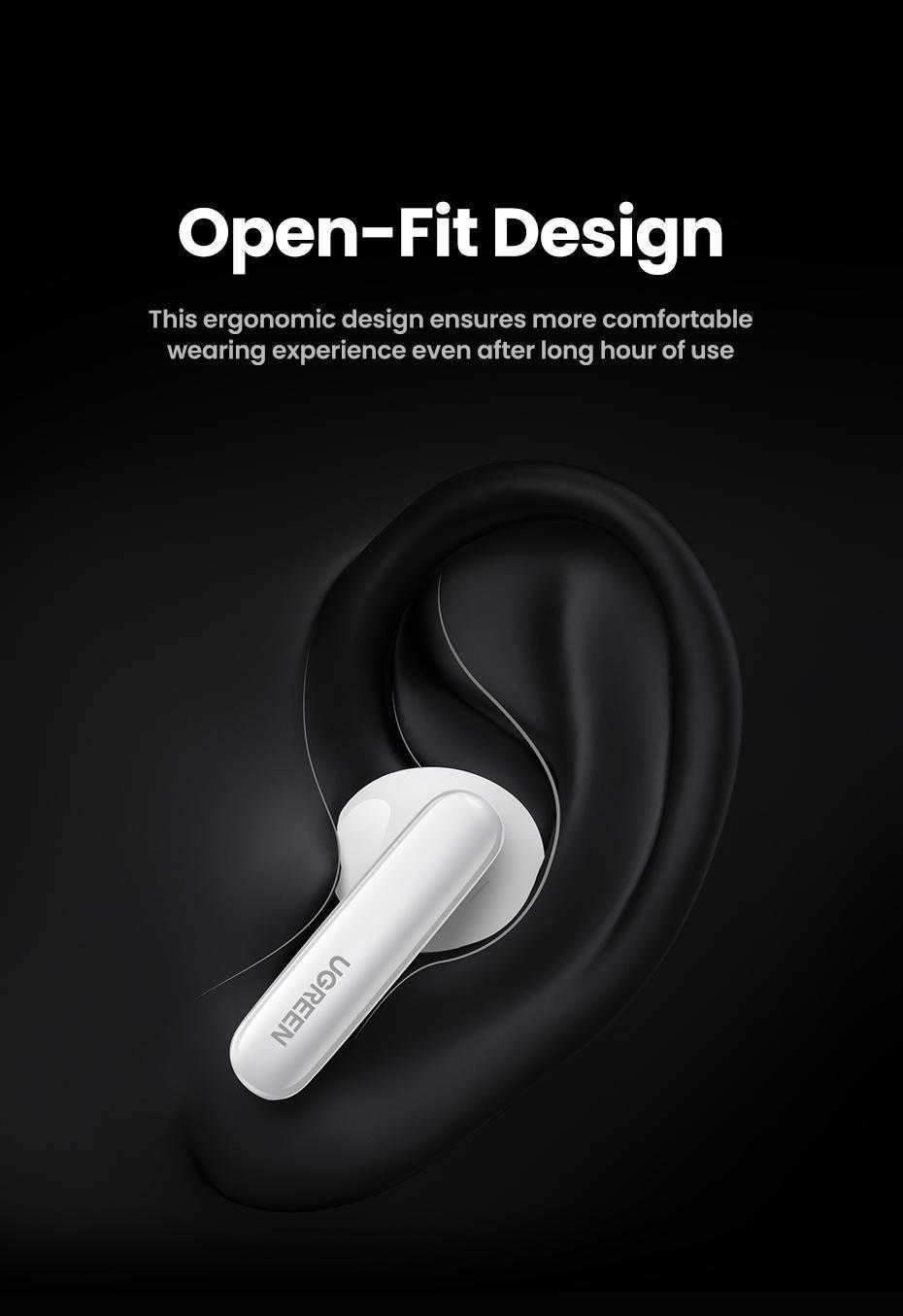 Навушники бездротові UGREEN TWS ANC Hi-Res Audio LDAC 6 мікрофонів ENC Bluetooth 5.3 до 30 год Білий (35873) - фото 11 Навушники бездротові UGREEN TWS ANC Hi-Res Audio LDAC 6 мікрофонів ENC Bluetooth 5.3 до 30 год Білий (35873) - фото 11