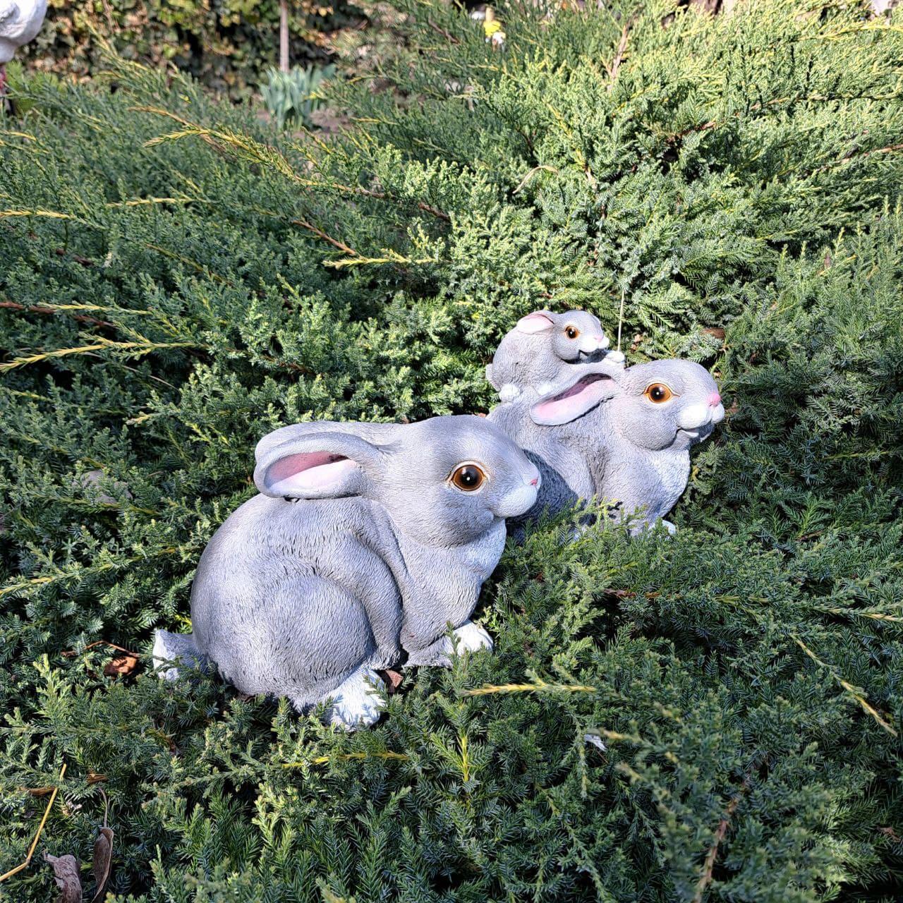 Комплект садових фігур Заєць сірий та Зайчиха з зайчиком №2 (4315) - фото 4 Комплект садових фігур Заєць сірий та Зайчиха з зайчиком №2 (4315) - фото 4