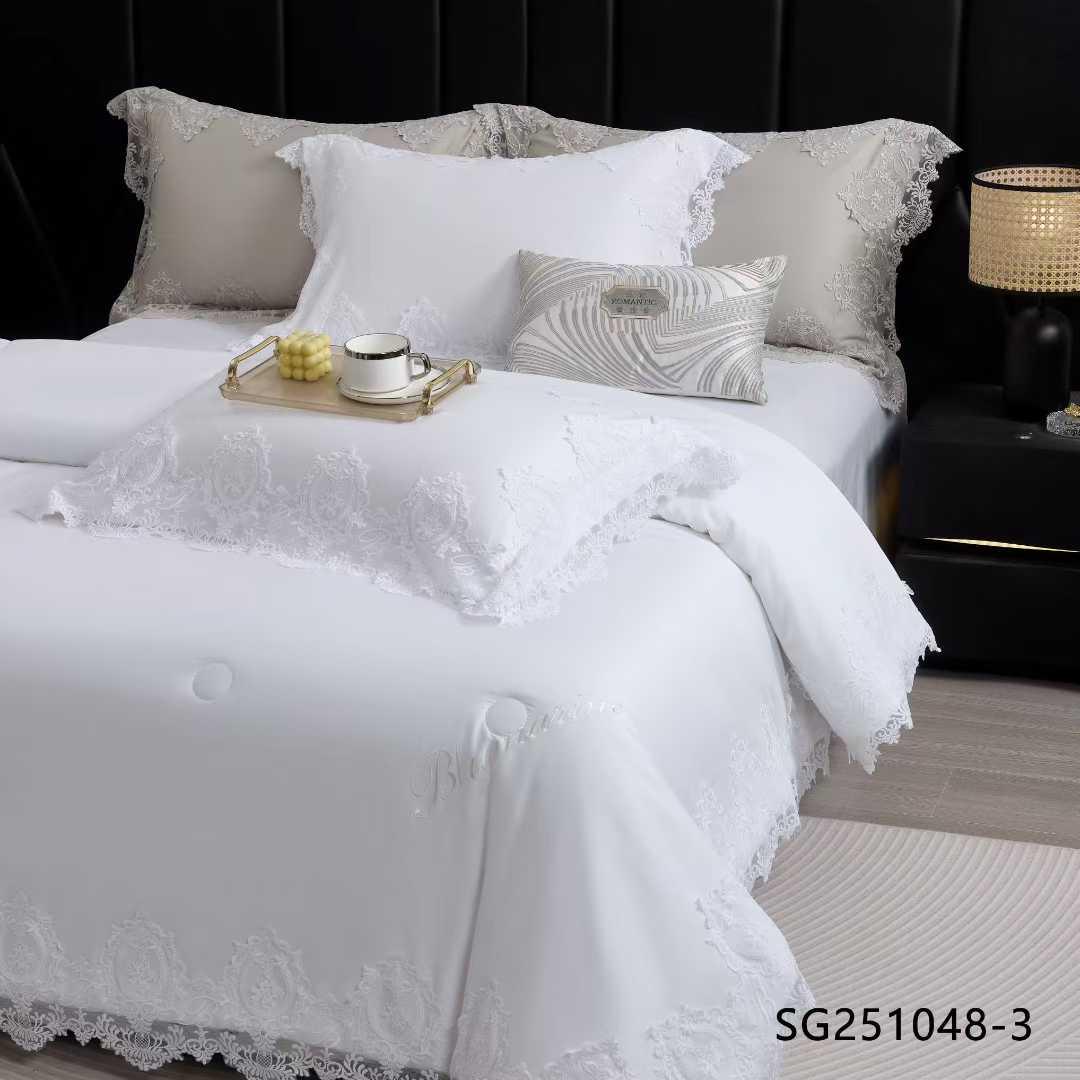 Комплект постільної білизни з ковдрою з мереживом євро (70128) - фото 2 Комплект постільної білизни з ковдрою з мереживом євро (70128) - фото 2