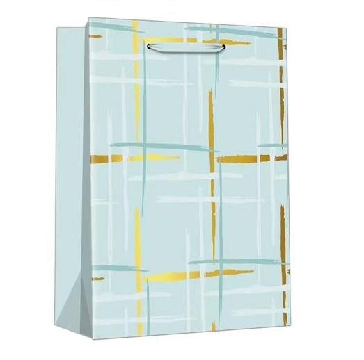 Пакет подарочный Stenson R96672-M бумажный Lines 32х26х12 см (606922)