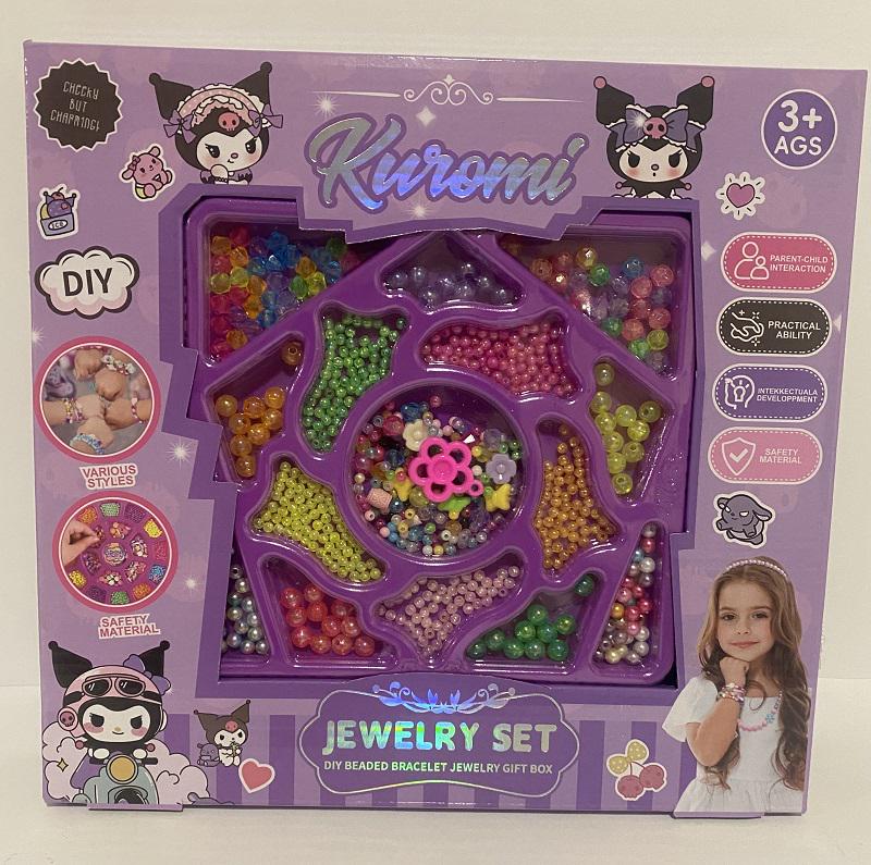 Набор бусин детский Kuromi 99455-1 в коробке 29х27 см (1321412)