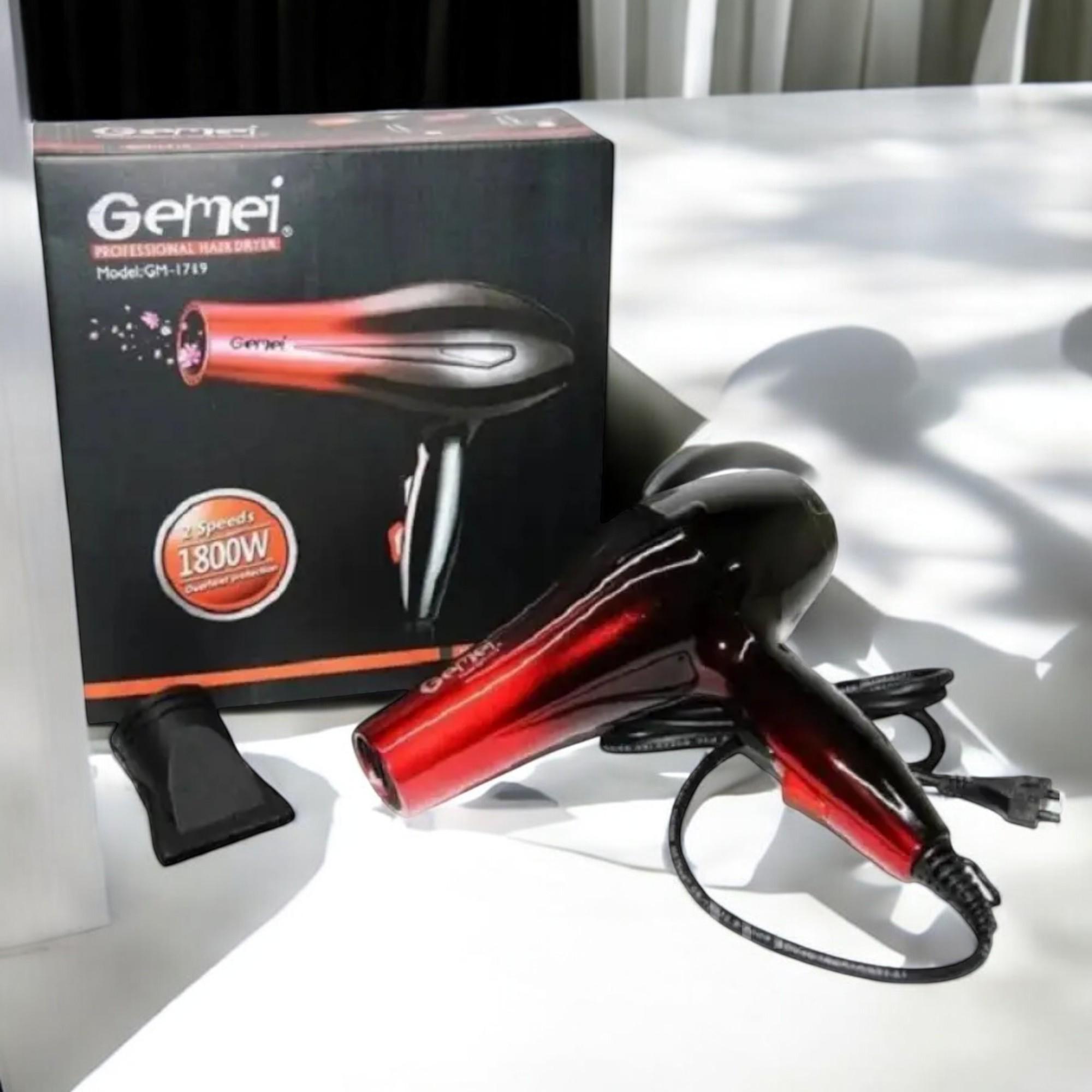 Фен Gemei GM-1719 для укладки и сушки волос с насадкой-концентратором 1800W (Н_GM1719) - фото 6