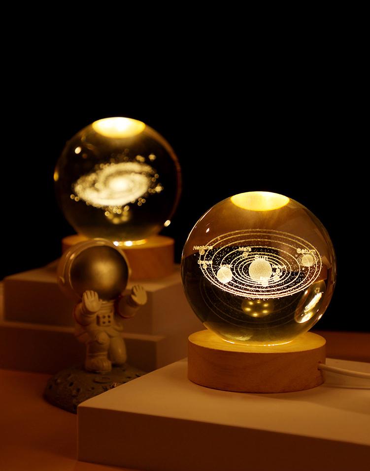 Ночник декоративный Солнечная система 3D PowerBank/USB хрустальный шар - фото 5 Ночник декоративный Солнечная система 3D PowerBank/USB хрустальный шар - фото 5