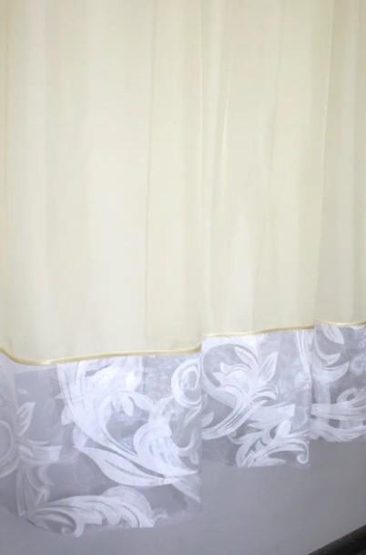 Гардина на кухню с ламбрекеном 270х170 см Бежевый/Белый (00к 59-706) - фото 2 Гардина на кухню с ламбрекеном 270х170 см Бежевый/Белый (00к 59-706) - фото 2