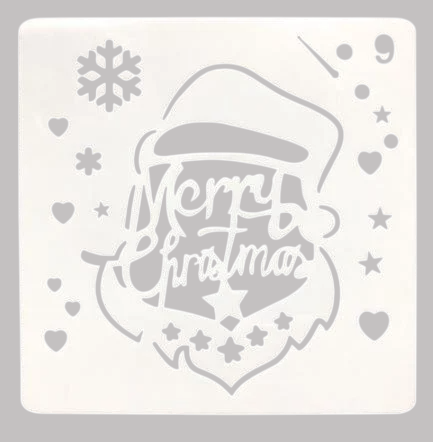 Трафарет новогодний Merry Christmas 13x13 см Серый (10855/5)