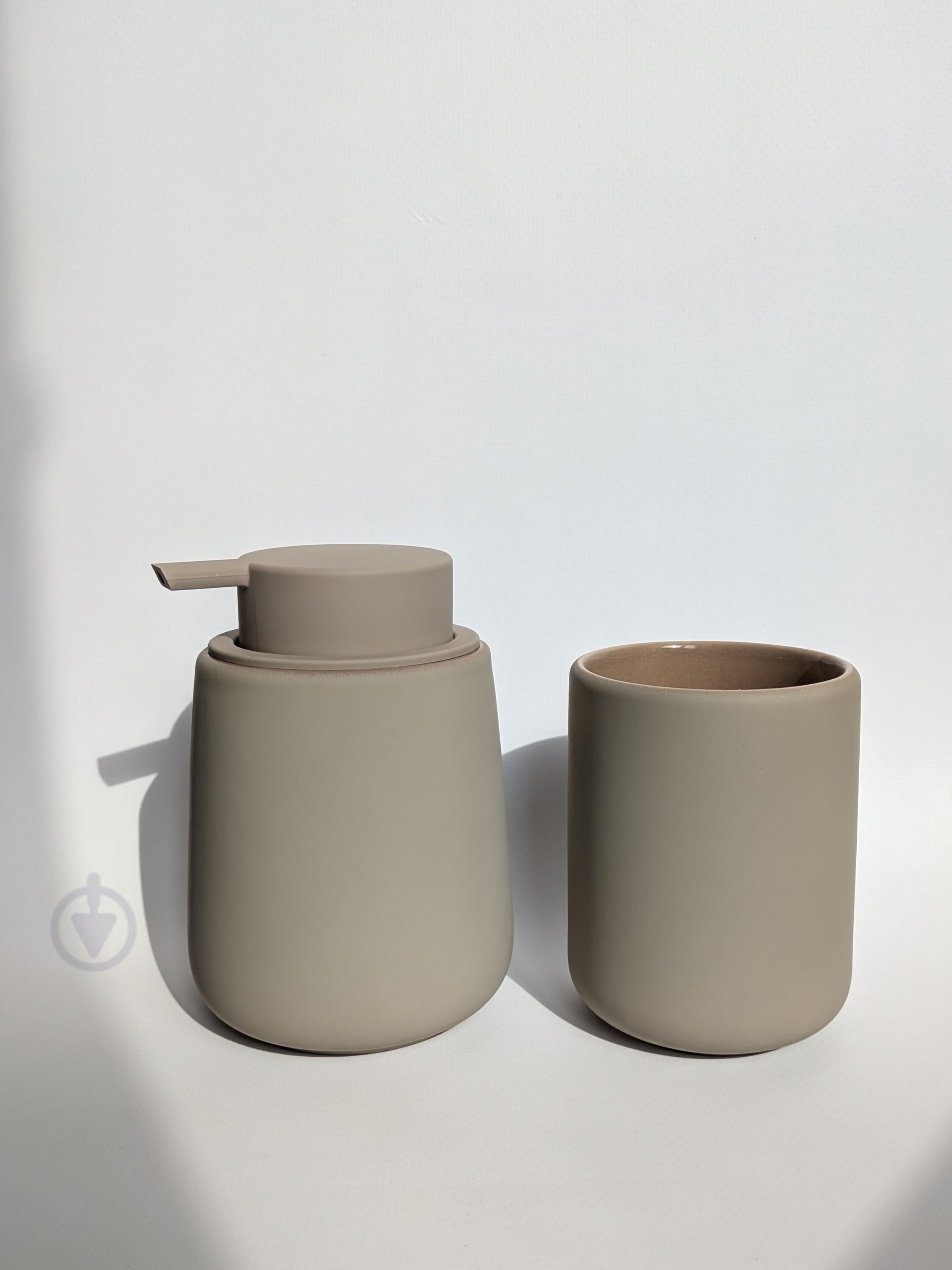 Набор ванный керамический софт-тач 2 предмета Бежевый (1880)