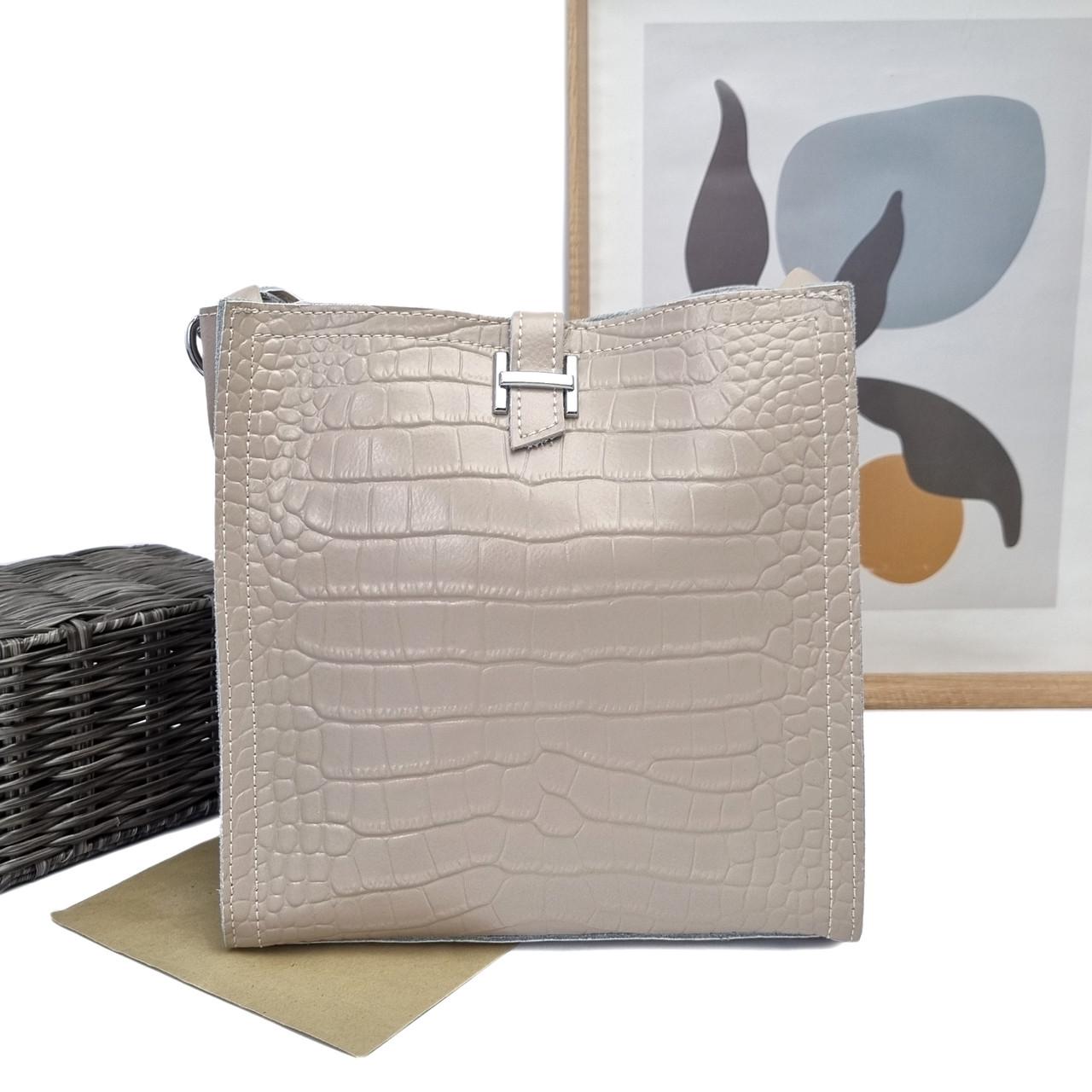 Жіноча сумка Eteral Smile стильна натуральна шкіра Бежевий (PX7008 beige)