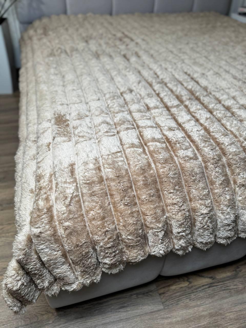 Плед пухнастий 200x230 см Коричневий (П4К-Am-sharp-002) - фото 7